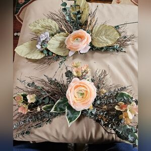 Two Silk Peony Swags